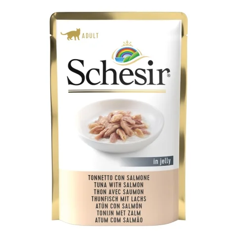 SCHESIR GATTO JELLY ADULT TONNETTO SALMONE 85GR (bustina)