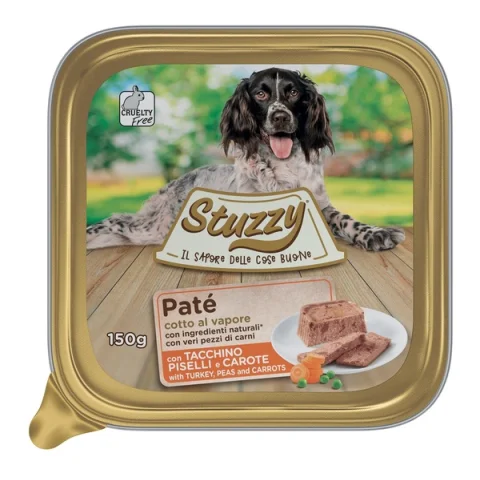 STUZZY CANE PATE' TACCHINO PISELLI CAROTE 150GR (vaschetta)