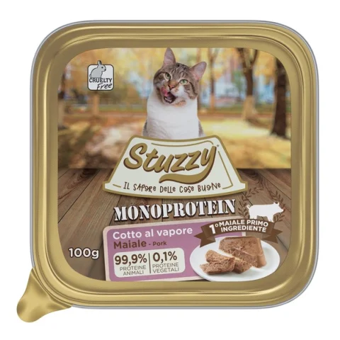 STUZZY GATTO MONOPROTEICO MAIALE 100GR (vaschetta) STUZZY GATTO MONOPROTEICO MAIALE 100GR (vaschetta)