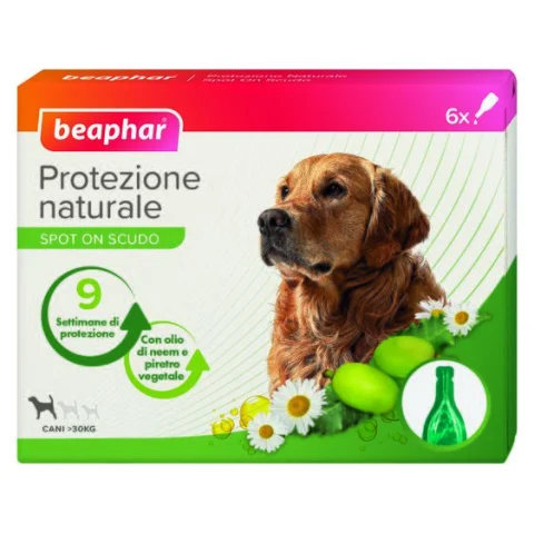 PROTEZIONE NATURALE CANE SPOT-ON 6PIP. 2ML OLTRE 30KG - BEAPHAR