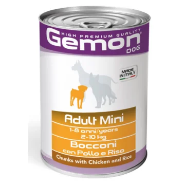 GEMON CANE BOCCONI MEDIUM ADULT POLLO RISO 415GR (lattina)