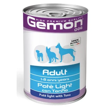 GEMON CANE ADULT PATE' LIGHT TONNO 400GR (lattina)