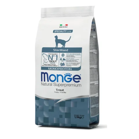 MONGE GATTO SPECIALITY MONOPROTEICO STERILISED TROTA 1,5KG