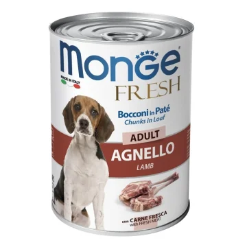 MONGE CANE FRESH ADULT PATE' AGNELLO 400GR (lattina)