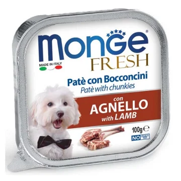 MONGE CANE FRESH PATE' AGNELLO 100GR (vaschetta)