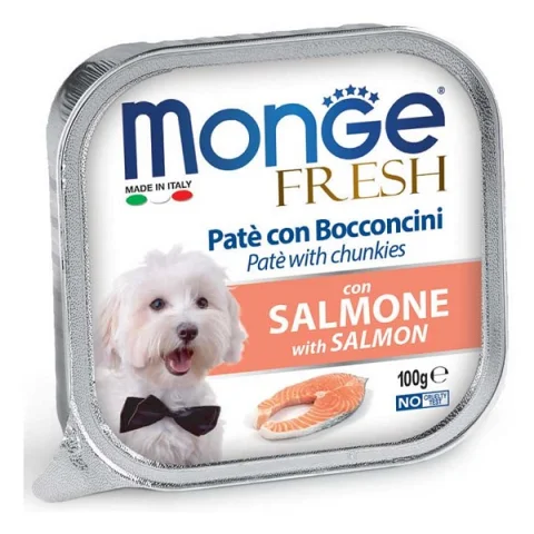MONGE CANE FRESH PATE' SALMONE 100GR (vaschetta)