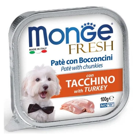 MONGE CANE FRESH PATE' TACCHINO 100GR (vaschetta)