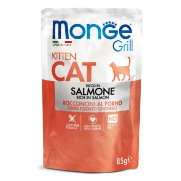MONGE GATTO GRILL KITTEN SALMONE 85GR (bustina)
