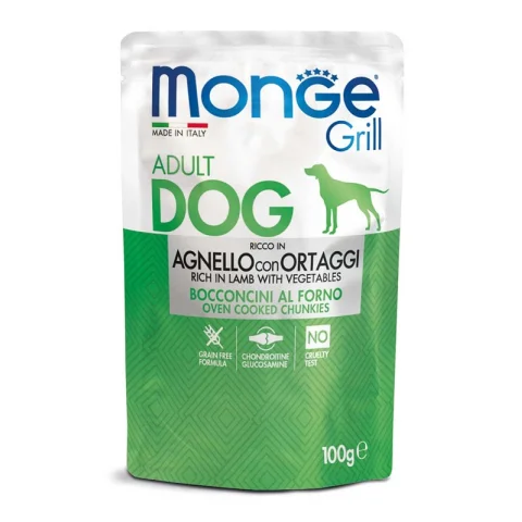 MONGE CANE GRILL AGNELLO VERDURE 100GR (bustina)