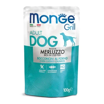 MONGE CANE GRILL MERLUZZO 100GR (bustina)