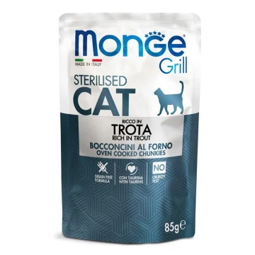 MONGE GATTO GRILL STERILISED TROTA 85GR (bustina)