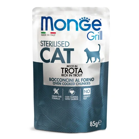 MONGE GATTO GRILL STERILISED TROTA 85GR (bustina)