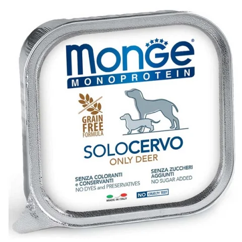 MONGE CANE MONOPROTEICO SOLO CERVO 150GR (vaschetta)