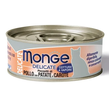 MONGE GATTO DELICATE POLLO PATATE CAROTE 80GR (lattina)