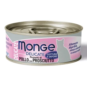 MONGE GATTO DELICATE POLLO PROSCIUTTO 80GR (lattina)