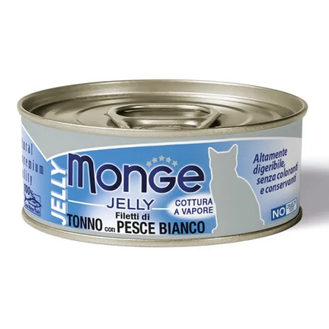 MONGE GATTO JELLY TONNO PESCE BIANCO 80GR (lattina) MONGE GATTO JELLY TONNO PESCE BIANCO 80GR (lattina)