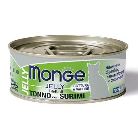 MONGE GATTO JELLY TONNO SURIMI 80GR (lattina) MONGE GATTO JELLY TONNO SURIMI 80GR (lattina)