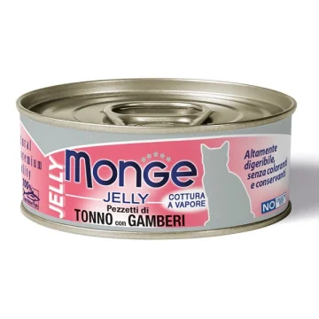 MONGE GATTO JELLY TONNO GAMBERETTI 80GR (lattina)
