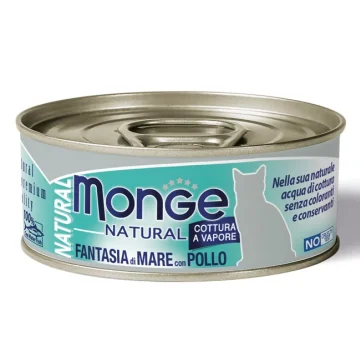 MONGE GATTO NATURAL FANTASIA DI MARE E POLLO 80GR (lattina)