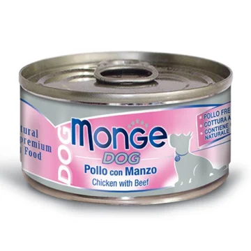 MONGE CANE NATURAL POLLO MANZO 95GR (lattina)