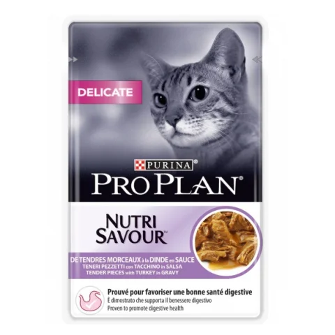 NESTLE' PURINA PRO PLAN GATTO NUTRI SAVOUR DELICATE GRAVY (IN SALSA) TACCHINO 85GR (bustina)