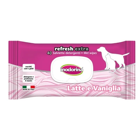 INODORINA SALVIETTE TUTTI I MANTI ESTRATTO DI TIMO CON OLIO DI ARGAN CON LATTE E VANIGLIA  40PZ