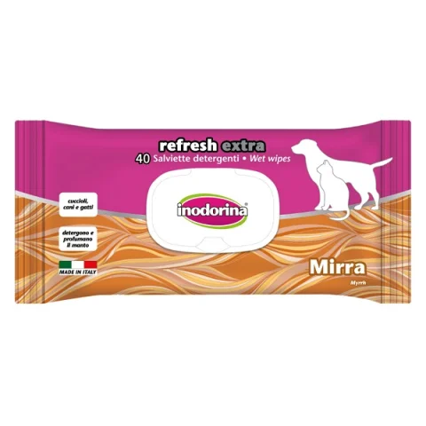 INODORINA SALVIETTE REFRESH ESTRATTO DI LINO/OLIO DI ARGAN 40PZ