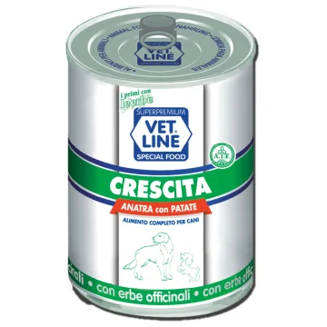 OLISTIKA VET LINE CANE CRESCITA ANATRA PATATE 400GR (lattina)