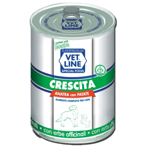 OLISTIKA VET LINE CANE CRESCITA ANATRA PATATE 400GR (lattina)