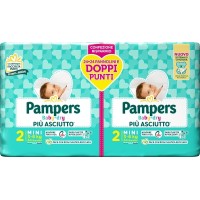 PAMPERS BABY DRY PIU' ASCIUTTO TAGLIA 2 MINI 3-6KG PACCO DOPPIO 48 PANNOLINI