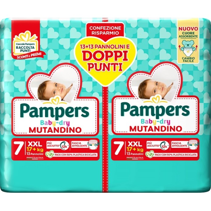 Pampers Baby Dry Mutandino Taglia 7 XXL 17+ kg bipacco 26 pannolini