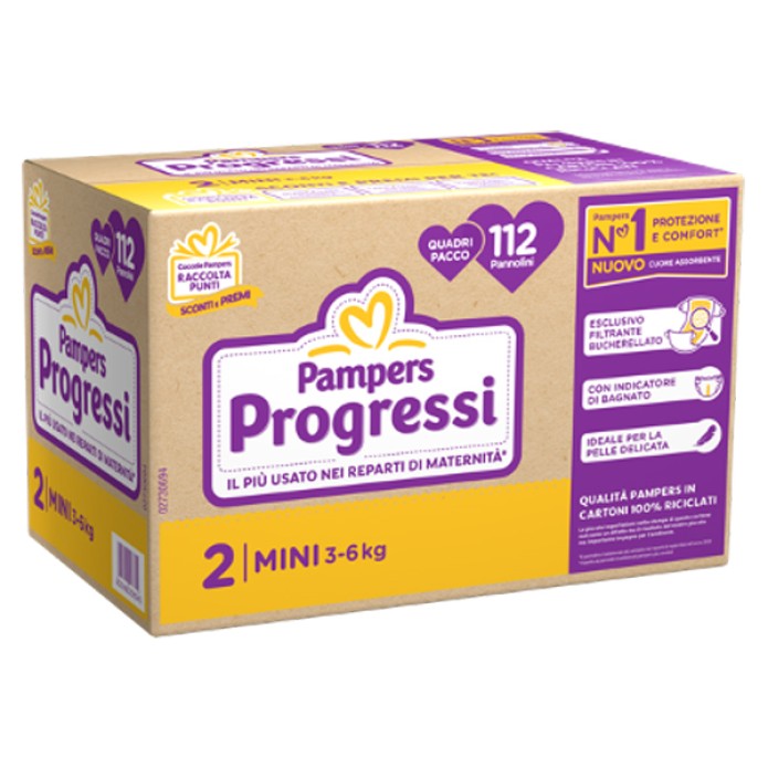 Pampers Qu Prog Mini 112pz