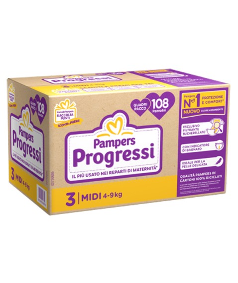 Pampers Qu Prog Midi 108pz