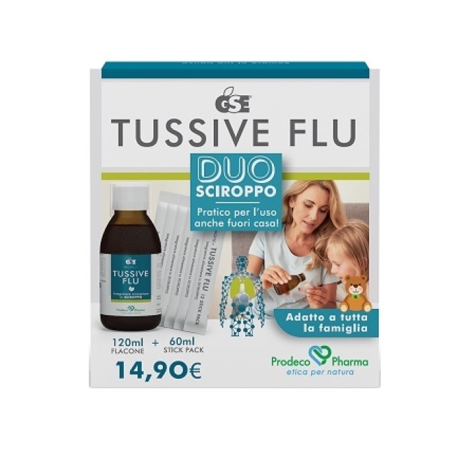 Gse Tussive Flu Duo-Flacone 120ml+ 6 Stick Pack 10ml