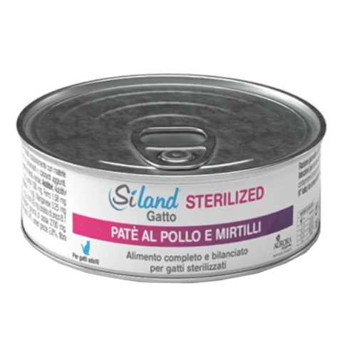 SILAND GATTO STERILIZED PATE' POLLO MIRTILLI 85GR (lattina)
