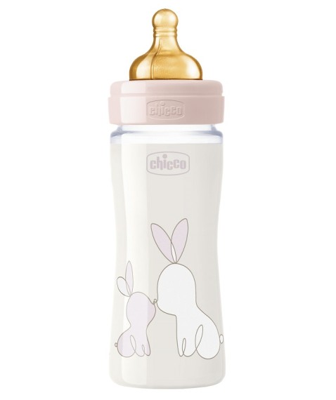 Chicco Original Touch Tettarella in Caucciù e Bottiglia in Vetro Bimba 240 ml 