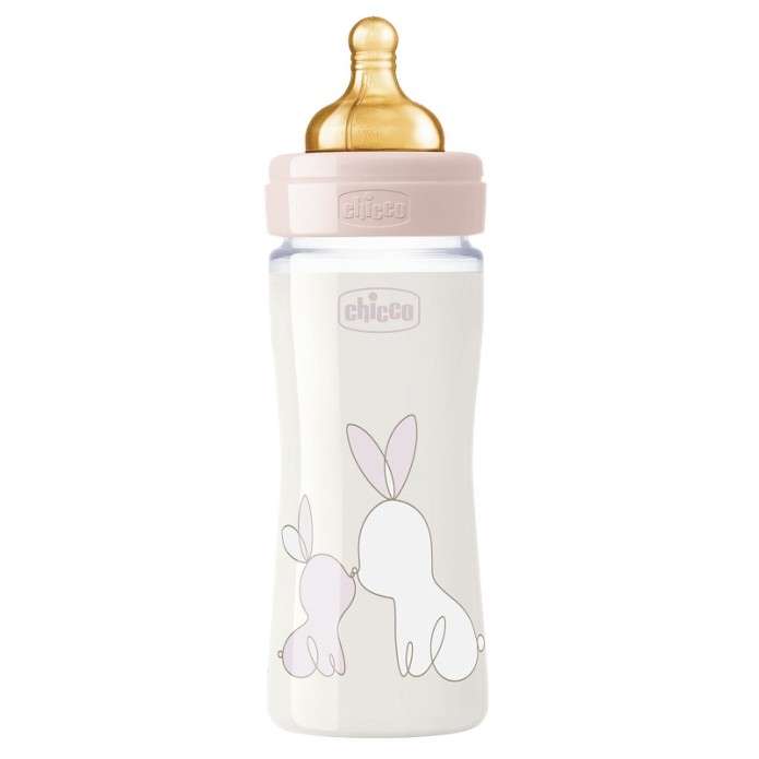 Chicco Original Touch Tettarella in Caucciù e Bottiglia in Vetro Bimba 240 ml 