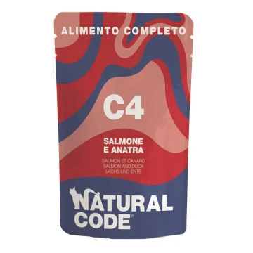 NATURAL CODE GATTO C4 SALMONE ANATRA 70GR (bustina)