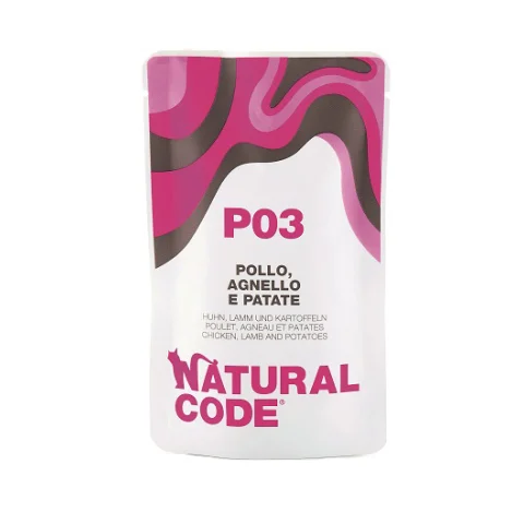 NATURAL CODE GATTO P03 POLLO AGNELLO PATATE 70GR (bustina)
