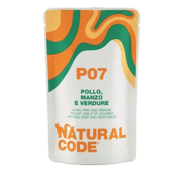 NATURAL CODE GATTO P07 POLLO MANZO VERDURE 70GR (bustina)