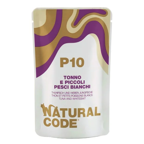 NATURAL CODE GATTO P10 TONNO PESCI BIANCHI 70GR (bustina) NATURAL CODE GATTO P10 TONNO PESCI BIANCHI 70GR (bustina)