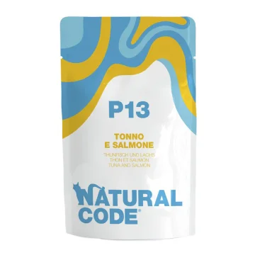 NATURAL CODE GATTO P13 TONNO SALMONE 70GR (bustina)