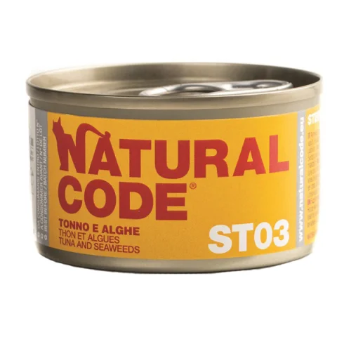 NATURAL CODE GATTO ST03 TONNO ALGHE 85GR (lattina)