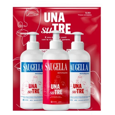 SAUGELLA DERMOLIQUIDO UNA SU TRE - 3 FLACONI DA 200 ML