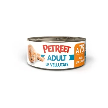 PETREET GATTO ADULT A75 VELLUTATE POLLO CAROTE 70GR (lattina)
