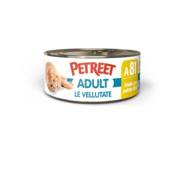 PETREET GATTO ADULT A81 VELLUTATE VITELLO PATATE DOLCI 70GR (lattina)