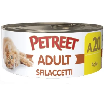PETREET GATTO ADULT A20 SFILACCETTI POLLO 70GR (lattina)