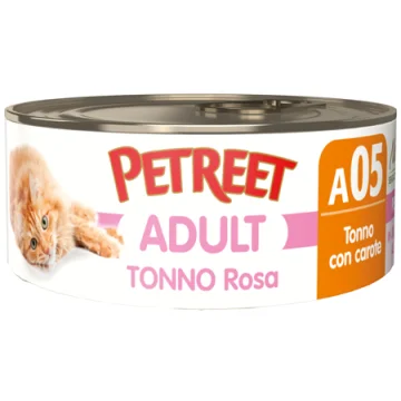 PETREET GATTO ADULT A05 TONNO ROSA CAROTE 70GR (lattina)