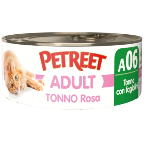 PETREET GATTO ADULT A06 TONNO ROSA FAGIOLINI 70GR (lattina)