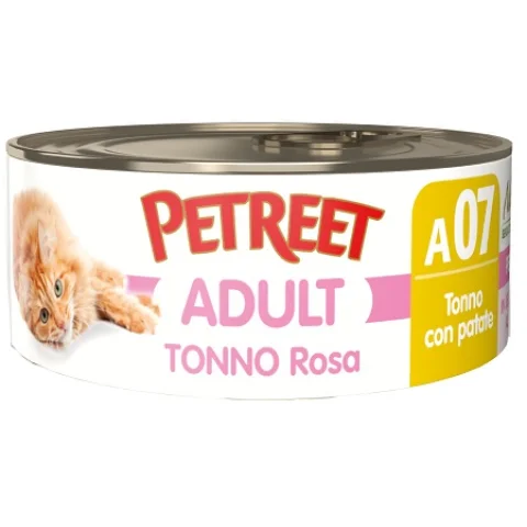 PETREET GATTO ADULT A07 TONNO ROSA PATATE 70GR (lattina)